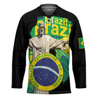 Personalized Brazil Christ the Redeemer Hockey Jersey Brasil Map Unique Stylized - Wonder Print Shop