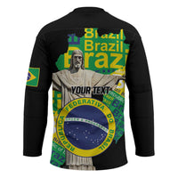 Personalized Brazil Christ the Redeemer Hockey Jersey Brasil Map Unique Stylized - Wonder Print Shop