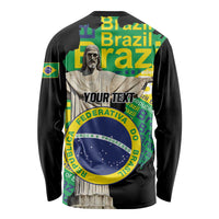 Personalized Brazil Christ the Redeemer Long Sleeve Shirt Brasil Map Unique Stylized - Wonder Print Shop