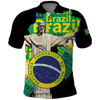 Personalized Brazil Christ the Redeemer Polo Shirt Brasil Map Unique Stylized - Wonder Print Shop
