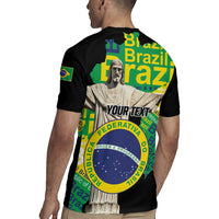 Personalized Brazil Christ the Redeemer Rugby Jersey Brasil Map Unique Stylized - Wonder Print Shop