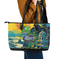 Brazil Sete de Setembro Leather Tote Bag Brasil Rio de Janeiro Art Style - Wonder Print Shop