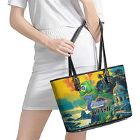 Brazil Sete de Setembro Leather Tote Bag Brasil Rio de Janeiro Art Style - Wonder Print Shop