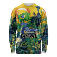 Personalized Brazil Sete de Setembro Long Sleeve Shirt Brasil Rio de Janeiro Art Style - Wonder Print Shop