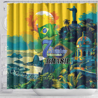 Brazil Sete de Setembro Shower Curtain Brasil Rio de Janeiro Art Style - Wonder Print Shop
