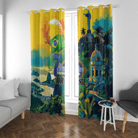 Brazil Sete de Setembro Window Curtain Brasil Rio de Janeiro Art Style - Wonder Print Shop