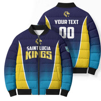 Custom St Lucia Kings Cricket Bomber Puffer Jacket Beinspired Come On - Wonder Print Shop