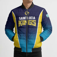 Custom St Lucia Kings Cricket Bomber Puffer Jacket Beinspired Come On - Wonder Print Shop