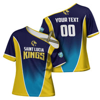 Custom St Lucia Kings Cricket Cross Shoulder Shirt Beinspired Come On - Wonder Print Shop
