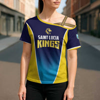 Custom St Lucia Kings Cricket Cross Shoulder Shirt Beinspired Come On - Wonder Print Shop