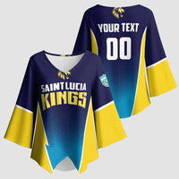 Custom St Lucia Kings Cricket Kimono Sleeve Blouse Beinspired Come On - Wonder Print Shop