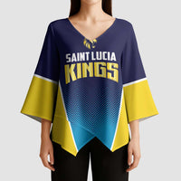 Custom St Lucia Kings Cricket Kimono Sleeve Blouse Beinspired Come On - Wonder Print Shop