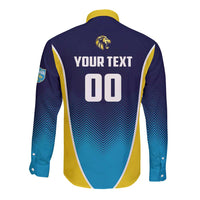 Custom St Lucia Kings Cricket Long Sleeve Button Shirt Beinspired Come On - Wonder Print Shop