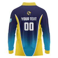 Custom St Lucia Kings Cricket Long Sleeve Polo Shirt Beinspired Come On - Wonder Print Shop
