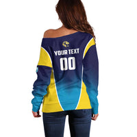 Custom St Lucia Kings Cricket Off Shoulder Sweater Beinspired Come On - Wonder Print Shop