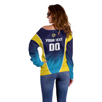 Custom St Lucia Kings Cricket Off Shoulder Sweater Beinspired Come On - Wonder Print Shop