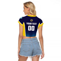 Custom St Lucia Kings Cricket Raglan Cropped T Shirt Beinspired Come On - Wonder Print Shop