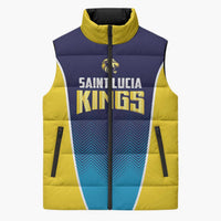 Custom St Lucia Kings Cricket Sleeveless Puffer Jacket Beinspired Come On - Wonder Print Shop