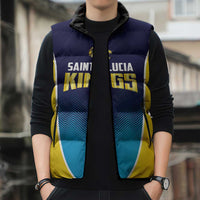 Custom St Lucia Kings Cricket Sleeveless Puffer Jacket Beinspired Come On - Wonder Print Shop