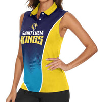 Custom St Lucia Kings Cricket Women Sleeveless Polo Shirt Beinspired Come On - Wonder Print Shop