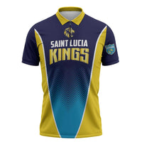 Custom St Lucia Kings Cricket Zipper Polo Shirt Beinspired Come On - Wonder Print Shop
