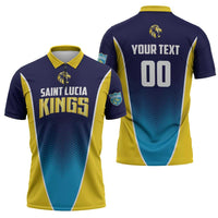 Custom St Lucia Kings Cricket Zipper Polo Shirt Beinspired Come On - Wonder Print Shop