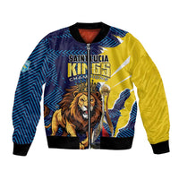 Custom Kings Saint Lucia Champions Cricket Bomber Jacket St Lucia Glory Awaits - Wonder Print Shop