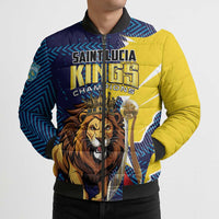 Custom Kings Saint Lucia Champions Cricket Bomber Puffer Jacket St Lucia Glory Awaits - Wonder Print Shop