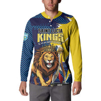 Custom Kings Saint Lucia Champions Cricket Button Sweatshirt St Lucia Glory Awaits - Wonder Print Shop