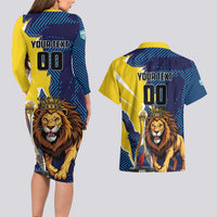 Custom Kings Saint Lucia Champions Cricket Couples Matching Long Sleeve Bodycon Dress and Hawaiian Shirt St Lucia Glory Awaits - Wonder Print Shop