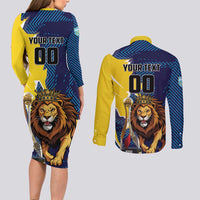 Custom Kings Saint Lucia Champions Cricket Couples Matching Long Sleeve Bodycon Dress and Long Sleeve Button Shirt St Lucia Glory Awaits - Wonder Print Shop