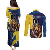 Custom Kings Saint Lucia Champions Cricket Couples Matching Puletasi and Long Sleeve Button Shirt St Lucia Glory Awaits - Wonder Print Shop