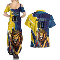 Custom Kings Saint Lucia Champions Cricket Couples Matching Summer Maxi Dress and Hawaiian Shirt St Lucia Glory Awaits - Wonder Print Shop