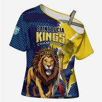 Custom Kings Saint Lucia Champions Cricket Cross Shoulder Shirt St Lucia Glory Awaits - Wonder Print Shop