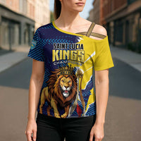 Custom Kings Saint Lucia Champions Cricket Cross Shoulder Shirt St Lucia Glory Awaits - Wonder Print Shop