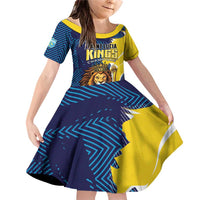 Custom Kings Saint Lucia Champions Cricket Family Matching Off Shoulder Short Dress and Hawaiian Shirt St Lucia Glory Awaits - Wonder Print Shop