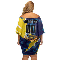 Custom Kings Saint Lucia Champions Cricket Family Matching Off Shoulder Short Dress and Hawaiian Shirt St Lucia Glory Awaits - Wonder Print Shop