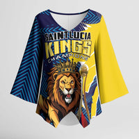Custom Kings Saint Lucia Champions Cricket Kimono Sleeve Blouse St Lucia Glory Awaits - Wonder Print Shop