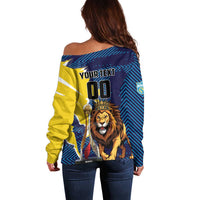 Custom Kings Saint Lucia Champions Cricket Off Shoulder Sweater St Lucia Glory Awaits - Wonder Print Shop