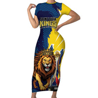 Custom Kings Saint Lucia Champions Cricket Short Sleeve Bodycon Dress St Lucia Glory Awaits - Wonder Print Shop