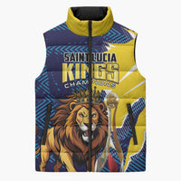 Custom Kings Saint Lucia Champions Cricket Sleeveless Puffer Jacket St Lucia Glory Awaits - Wonder Print Shop