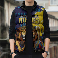 Custom Kings Saint Lucia Champions Cricket Sleeveless Puffer Jacket St Lucia Glory Awaits - Wonder Print Shop