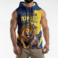 Custom Kings Saint Lucia Champions Cricket Sleeveless Zip Hoodie St Lucia Glory Awaits - Wonder Print Shop