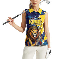 Custom Kings Saint Lucia Champions Cricket Women Sleeveless Polo Shirt St Lucia Glory Awaits - Wonder Print Shop