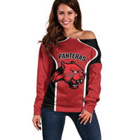 Panteras Guatemala Rugby Custom Off Shoulder Sweater Siempre Fuertes Siempre Panteras - Wonder Print Shop