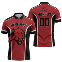 Panteras Guatemala Rugby Custom Zipper Polo Shirt Siempre Fuertes Siempre Panteras - Wonder Print Shop