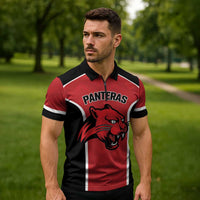 Panteras Guatemala Rugby Custom Zipper Polo Shirt Siempre Fuertes Siempre Panteras - Wonder Print Shop