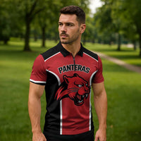 Panteras Guatemala Rugby Custom Zipper Polo Shirt Siempre Fuertes Siempre Panteras - Wonder Print Shop