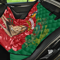Morocco Independence Day Back Car Seat Cover Barbary Lion With Moussier Redstart - Wonder Print Shop