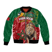 Morocco Independence Day Bomber Jacket Barbary Lion With Moussier Redstart - Wonder Print Shop